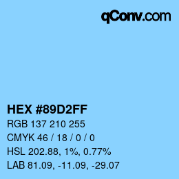 Color code: HEX #89D2FF | qconv.com