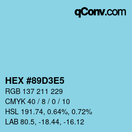 Color code: HEX #89D3E5 | qconv.com