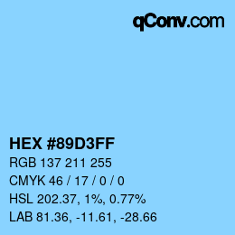Color code: HEX #89D3FF | qconv.com