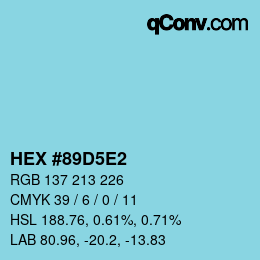 颜色代码: HEX #89D5E2 | qconv.com