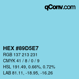 Color code: HEX #89D5E7 | qconv.com