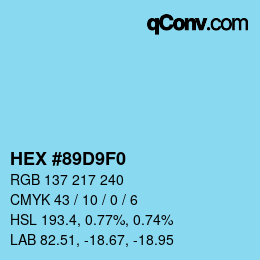 Color code: HEX #89D9F0 | qconv.com