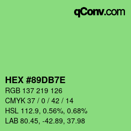 Color code: HEX #89DB7E | qconv.com