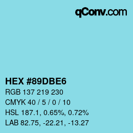 Color code: HEX #89DBE6 | qconv.com