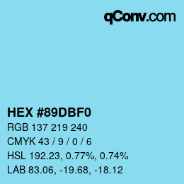 Color code: HEX #89DBF0 | qconv.com