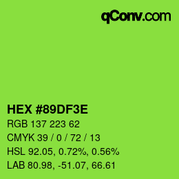 Code couleur: HEX #89DF3E | qconv.com