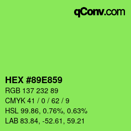 Color code: HEX #89E859 | qconv.com