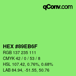 Color code: HEX #89EB6F | qconv.com