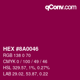 Color code: HEX #8A0046 | qconv.com