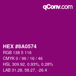 Color code: HEX #8A0574 | qconv.com