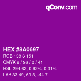 カラーコード: HEX #8A0697 | qconv.com
