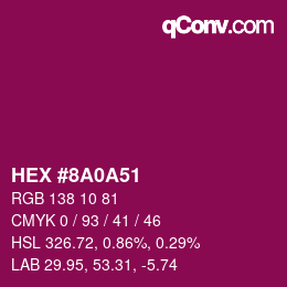 Color code: HEX #8A0A51 | qconv.com
