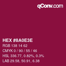 Color code: HEX #8A0E3E | qconv.com