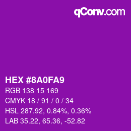 Color code: HEX #8A0FA9 | qconv.com