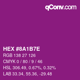Color code: HEX #8A1B7E | qconv.com