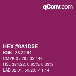 Color code: HEX #8A1D5E | qconv.com