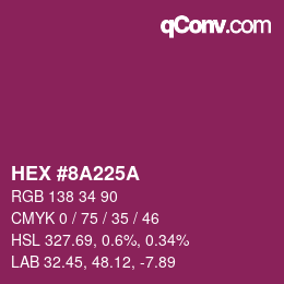 Color code: HEX #8A225A | qconv.com