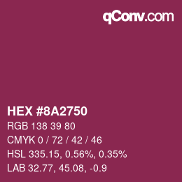 Color code: HEX #8A2750 | qconv.com