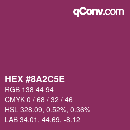 Color code: HEX #8A2C5E | qconv.com