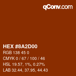 Color code: HEX #8A2D00 | qconv.com