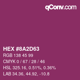 Color code: HEX #8A2D63 | qconv.com