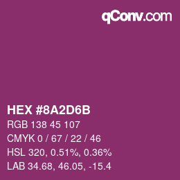 カラーコード: HEX #8A2D6B | qconv.com