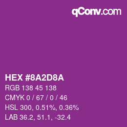 颜色代码: HEX #8A2D8A | qconv.com