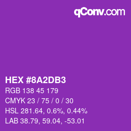 颜色代码: HEX #8A2DB3 | qconv.com