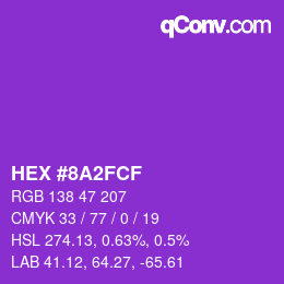 Color code: HEX #8A2FCF | qconv.com