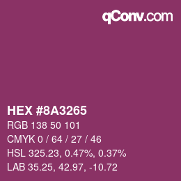 颜色代码: HEX #8A3265 | qconv.com