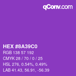 Color code: HEX #8A39C0 | qconv.com