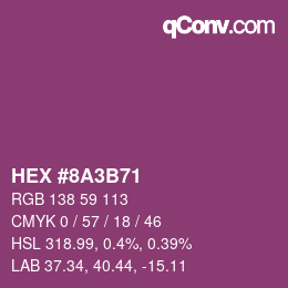 Color code: HEX #8A3B71 | qconv.com