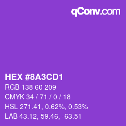 カラーコード: HEX #8A3CD1 | qconv.com