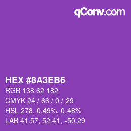カラーコード: HEX #8A3EB6 | qconv.com