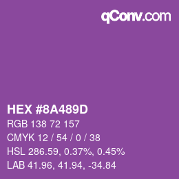 Farbcode: HEX #8A489D | qconv.com