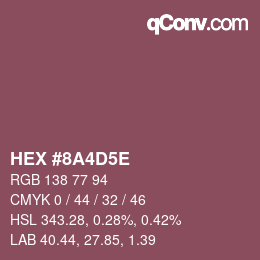 Color code: HEX #8A4D5E | qconv.com