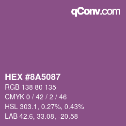 Color code: HEX #8A5087 | qconv.com