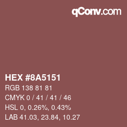 Color code: HEX #8A5151 | qconv.com