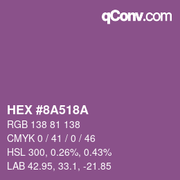 Color code: HEX #8A518A | qconv.com