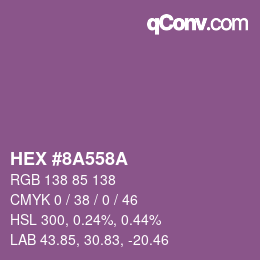 Color code: HEX #8A558A | qconv.com