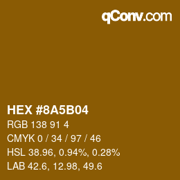 Color code: HEX #8A5B04 | qconv.com