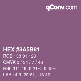 カラーコード: HEX #8A5B81 | qconv.com