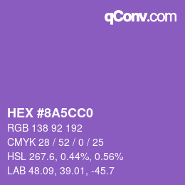 Color code: HEX #8A5CC0 | qconv.com