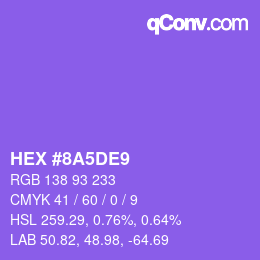 Color code: HEX #8A5DE9 | qconv.com