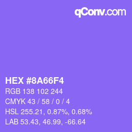 Código de color: HEX #8A66F4 | qconv.com