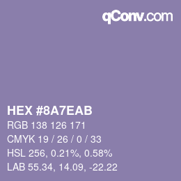 カラーコード: HEX #8A7EAB | qconv.com