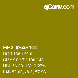 Color code: HEX #8A8100 | qconv.com