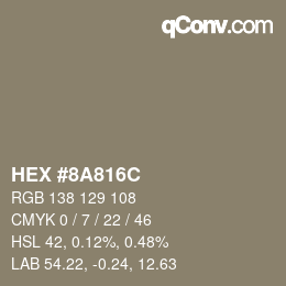 Color code: HEX #8A816C | qconv.com