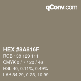 Color code: HEX #8A816F | qconv.com