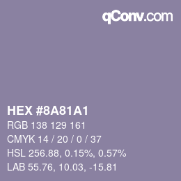 カラーコード: HEX #8A81A1 | qconv.com